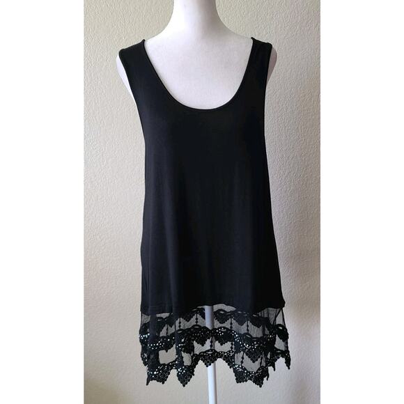 Witchy Fairygrunge Goth Sheer Tank Dress Small Med Crochet Beads Dark Romantic - Picture 1 of 11